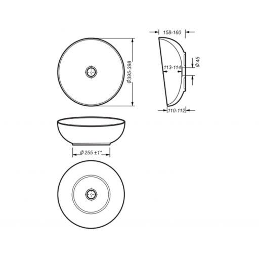 Раковина накладная Sanita Luxe Art 40 CUT ART40SLWB01C белая